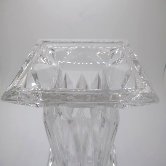 Quad Prism Candle Holder Vase Pillar Pedestal Reversible Clear Crystal 7" Vase - Picture 5 of 10